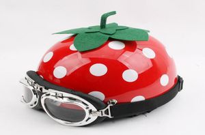 Nieuwe Summer Summer Strawberry Motorcycle Helmets Bike Bicycle -helm Open half gezicht met vizierbril voor mannen en vrouwen7909284