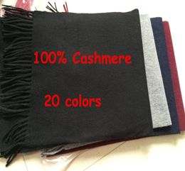 Nieuwe 2018 Fashion Autumn Winter Unisex Color Top 100 Cashmere Scarf Men and Women Cozy Big Size sjaals en sjaals 15 kleuren9818187