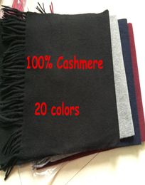 Nieuwe 2018 Fashion Autumn Winter Unisex Color Top 100 Cashmere Scarf Men and Women Cozy Big Size sjaals en sjaals 15 kleuren1192996