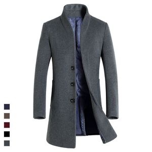 Nieuwe 2018 Hoge Kwaliteit Mens Lange Wol Trench Coat Koreaanse Mannen Slanke Fit Trench Parkas voor de herfst