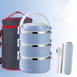 NIEUW 2018 Portable Lunchbox Kitchen Multi-Layer Roestvrij staal Lunchbox Kinderen School Voedsel Container Vrouwen Thermos Bento Boxes C18112301 ES