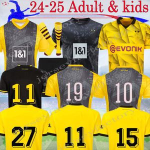 24 25 Reus Sancho Soccer Jerseys Fans Version Home Away Men Kit 2024 50 Anniversaire Hummels Dortmunds Black Reyna Brandt Balr Football Kids Suit 16-XXL