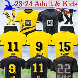 23 24 REUS camisetas de fútbol de edición especial Fans Version home away men kit 2023 HUMMELS DORTMUND todo negro BELLINGHAM REYNA BRANDT BALR fútbol niños Traje 16-XXL