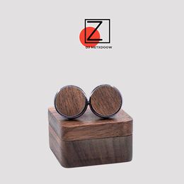 NIEUW 2019 Design Wood Cufflinks Wedding Bruidegom Anchor manchetmachineklink manchetknopen voor heren Casual Cuff Link Fashion Wood Gift Box