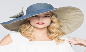 Nieuwe 2019 Summer Fashion floppy hoeden Casual vakantie Travel wijd randzonnen hoeden Grote hoofden opvouwbare strandhoeden voor vrouwen Sun Cap B2015135