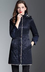 NOUVEAUTÉ 2019 ! femmes mode Angleterre moyen long mince coton rembourré cofghat / designer de marque manteau d'hiver slim fit de haute qualité pour les femmes taille S-XXL