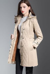NOUVEAU 2019 ! Femmes mode Angleterre moyen long mince coton rembourré manteau / marque designer haute qualité slim fit manteau d'hiver pour les femmes taille S-XXL