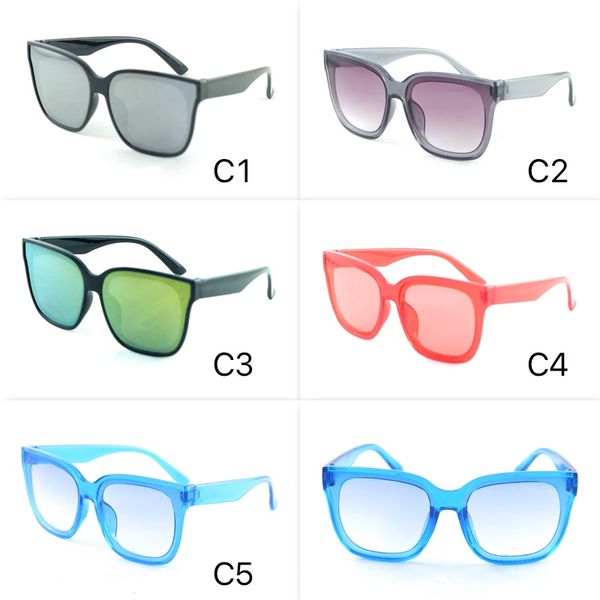 Cool Big Goggles Mirror Kids Lunettes de soleil 5 couleurs Plant Designer Fashion Square Frame Lunettes de soleil en gros