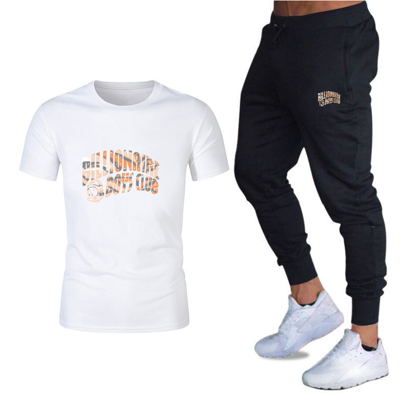 Letni projektant mody męskie dresy komplety koszul spodnie zestaw do koszykówki męskie t-shirt na co dzień biegaczy Top siłownie spodnie dresowe do ćwiczeń ubrania męskie