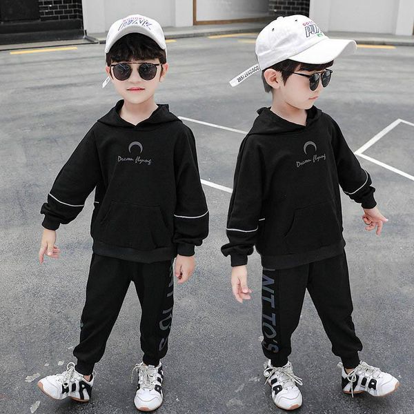 Nuevo 2020 chándal de moda para niños alas reflectantes chándal para niños trajes casuales para niños Sudadera con capucha de manga larga + Pantalones 2 unids/set ropa para niños