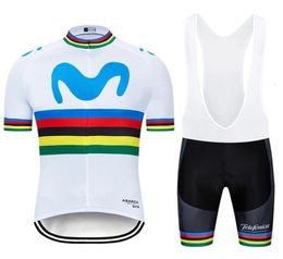 NOUVEAU 2020 Movistar Cycling Team Bicycling Maillot Bottom Wear Jersey Biscus ROPA Ciclismo Mens Summer Rapide Dry Pro3634975