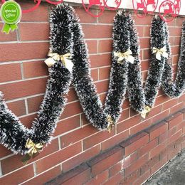 Nieuwe 2020 Nieuwe 2m kerst Garland Home Party Wall Door Decor Christmas Tree Ornamenten Tinsel Strips met Bowknot Party Supplies U3