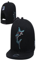 Nieuwe 2020 één stuk Men039S honkbalhoeden voor Marlins Team geborduurde letter Logo Baseball Caps Brands Flat Sport Verstelbaar HA6086331