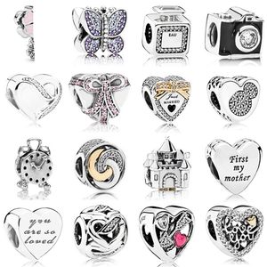 NEW 2021 100% 925 Sterling Silver Butterfly Alarm Clock charm Fit DIY Original Bracelet Fshion Jewelry Gift