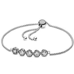 NOUVEAU 2021 100% 925 Sterling Silver Diamond Bracelet Fit DIY Original Fshion Bijoux Cadeau 666778