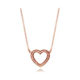 Collier cœurs d'amour en argent Sterling 2021 100%, Rose, adapté à bricolage-même, bijoux de mode originaux, cadeau, nouveauté 925, 111