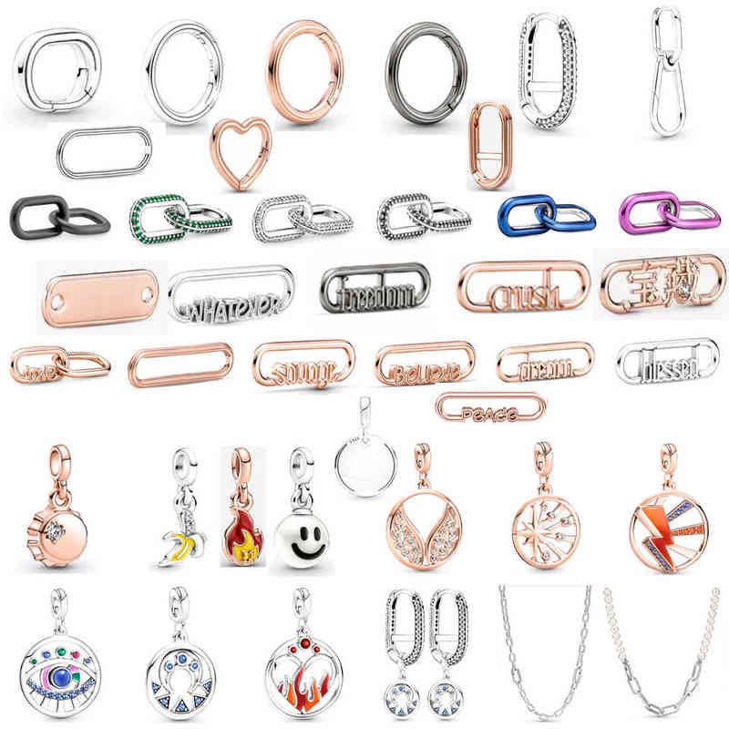 جديد 2021 100 ٪ 925 Sterling Silver Winter ME Series Series Charm Fit DIY Women Bracelet Necklace Original Fashion Jewelry Gift AA220315