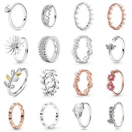 NIEUWE 2021 100% 925 Sterling Silver198691C01 Clear Heart Solitaire Ring en luxe DIY Vrouwen Originele Armband Mode-sieraden Gi202e