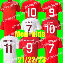 NIEUW 2021 2022 2023 Zwitserland Voetballen Home Red 21 22 23 23 Suisse Shaqiri Akanji Freuler Sefer