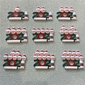 Nouveau 2021 DIY Décorations de Noël Ornements d'arbre Pendentif Père Noël inscriptible Cadeaux de fête à la maison pour les amis de la famille Eve par FedEx A12