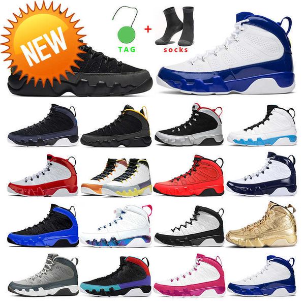 Nuevos zapatos de baloncesto de 2021 Hombres 9s entrenadores para hombres 9 Cambiar el racor multi color de la Universidad Mundial UNC Pack Bred Bred