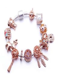 Nouveau 2021 Spring Rose Gold DIY Perles Bangles Valentine039 Journée Gift Romantic Bracelet Girlss Freinds Accessoires Bracelet pour WO5788621540