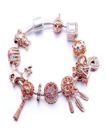 Nouveau 2021 Spring Rose Gold DIY Perles Bangles Valentine039 Journée Gift Romantique Bracelet Girls Freinds Accessoires Bracelet pour WO5787878930