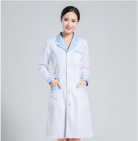 Nouveau 2021 Unisexe White Coat Lab Labat Hospital Doctor Slim Nurse Uniforme Spa Uniforme Nursing Uniform Scrubs Medical Uniforms Femmes