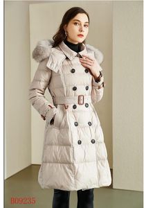 NOUVEAU 2021 ! Manteau d'hiver en duvet de canard blanc chaud pour femme/manteau en duvet de canard long de marque de grande qualité/manteau d'épaisseur avec fourrure B9235F970 taille S-XXL
