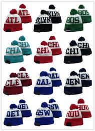 Bonnets de basket-ball en tricot, casquette à revers, 29 équipes, chapeaux tricotés, mélangez et assortissez toutes les casquettes, nouvelle collection 2022