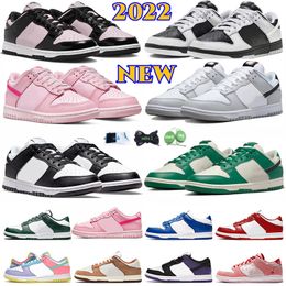 NOUVEAU 2022 Chaussures Casual Triple Pink Panda Designer hommes femmes baskets basses pomme verte club de soleil Blanc Noir UNC Vert Voile Gris Brouillard Syracuse mens formateurs sport