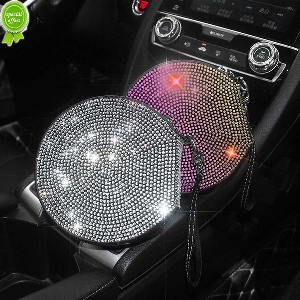 Nouveau 2022 luxe voiture disque CD DVD portefeuille stockage voiture rangement organisateur boîtes support diamant voiture Bling accessoires pour femme