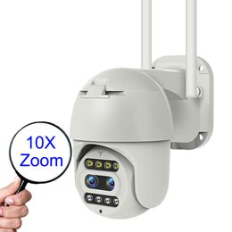 Nieuwe 2022 Nieuwe Collectie 10X Zoom Carecam Pro Dual Lens Nachtzicht Outdoor Draadloze Beveiliging Wifi Cctv Ptz Ip camera