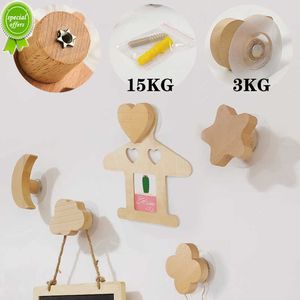 Nieuwe 2022 Nieuwe decoratieve haak houten muur haak ster sleutelhaak moderne creatieve jas haak rek muur hanger tas haak hangende deurgreep