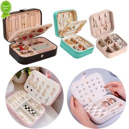 Eenvoudige opslag sieradendoos creatieve draagbare PU enkellaags sieraden opbergdoos oorbellen oorbellen ring opslag display box voor thuis reizen meisje cadeau