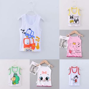 Camiseta sin mangas para niños y niñas, chaleco 100% de algodón, ropa interior con estampado de coche de dibujos animados, parte inferior de bebé, novedad de verano de 2022