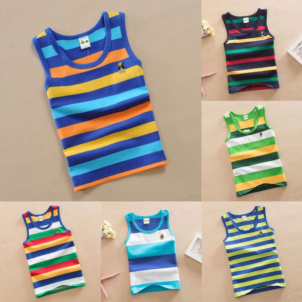 Camiseta sin mangas para niñas, camiseta interior a rayas para niños, ropa interior de algodón para niños, modelo de camisola para adolescentes, camisetas para bebés, novedad de verano 2022