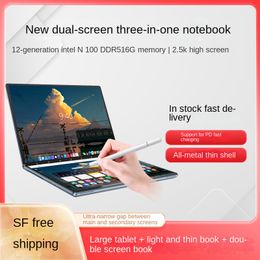 Nieuwe 2023,12 Generatie N100 Groot bord Lichtgewicht notebook Dual Screen Notebook Touchscreen Computer Laptop Mid