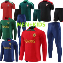 Nouveau 2023 2024 Portugal Football Sportswear Portugal Football Entraînement Hommes et Enfants 23 24 Portugal Sportswear Ensemble de Chemise de Jogging Enquête Couvre-Pieds