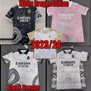 Nuevo 2023 2024 Bellingham camisetas de fútbol MBAPPE Tchouameni dragón negro y dragón blanco Edición camiseta de fútbol Real Madrid edición especial hombres kit uniformes fanáticos