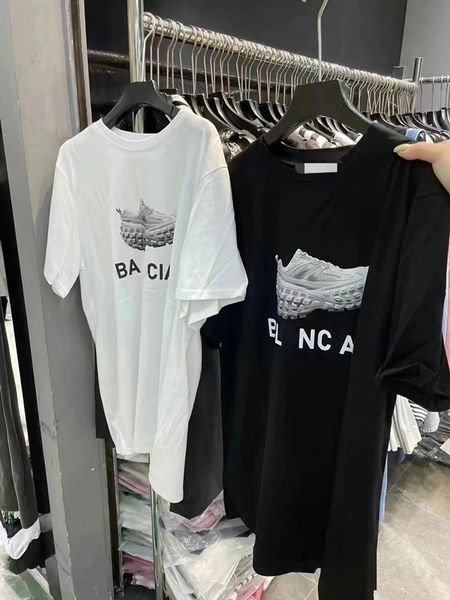 Nuevo 2023 Versión avanzada Camiseta para mujer París Ropa de moda Letra 2B Estampado gráfico Pareja Moda Marca francesa diseñador hombres y mujeres Camisetas de manga corta B