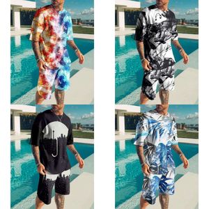 Nouvel 2023 Animal Digital Print 3D Men's Men's Casual Beach Pantal T-shirt Shorts