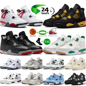 Nieuwe 4 basketbalschoenen voor heren 4s rood cement Thunder bred opnieuw ontworpen Pine green middernacht marine Militair Zwart Craft Photon Dust heren designer sneakers sporttrainers