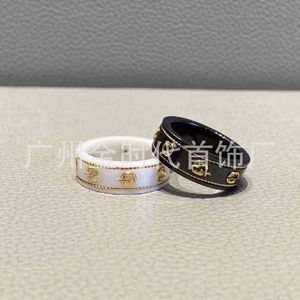 Nieuwe 2023 designer sieraden armband ketting ring Oude mannen vrouwen zwart Wit Keramische Ring vergulde paar ringnieuwe sieraden