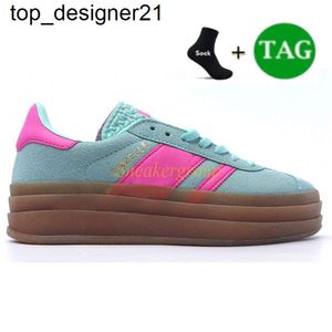 Nouveau 2023 Gazelle Bold Platform Casual Chaussures Hommes Femmes Designer Campus Baskets Pink Glow Black Gum Low Top Cuir Vegan Mens Sports Entraîneurs Chaussures