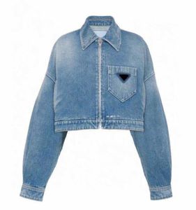 Nouveau 2023 Vestes Denim Manteau Laver Bleu Designer Femmes Bouton Lettres Chemises Designer Distress Jeans S-XL