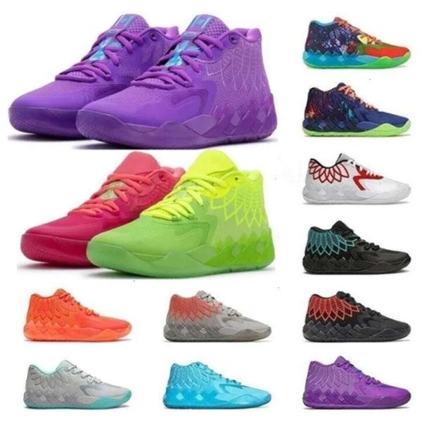 Nouveau 2023 Lamelo Ball MB 01 Chaussures de basket-ball Rouge Vert et Galaxy Violet Bleu Gris Noir Melo Chaussure de sport Trainner Baskets Jaune Top Quailty