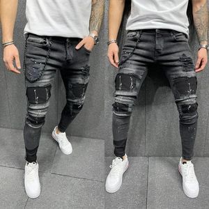Nouveau 2023 Jeans masculin Hip Hop Tear Ultra Thin Elastic Pants printemps / Summer Club Boyfriend Vêtements de haute qualité Jeans S-3XL 231222
