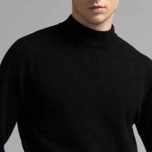 Nieuwe 2023 Warm Sweater Mock Collar 100% Pure Woollen Sweater Tops Autumn Winter Cashmere Sweater Men Pullover gebreide man
