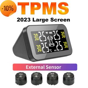 2023 Solar-Powered TPMS with Large Adjustable LCD Display - Wireless Smart Tire Pressure Monitoring System